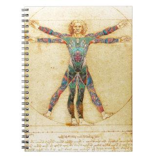 Carnet Homme de Vitruvian de da Vinci avec des tatouages