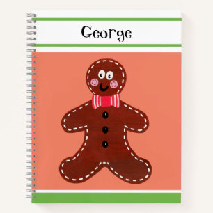 Carnet homme en pain d'épice de Noël personnalisé