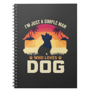 Carnet Homme Simple Qui Aime Le Chien Silhouette Coucher