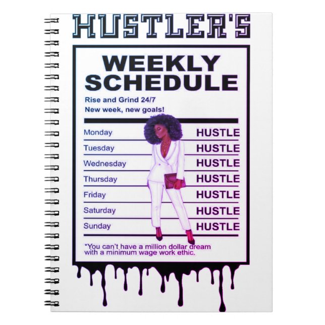 Carnet Horaire hebdomadaire de Hustler (Devant)