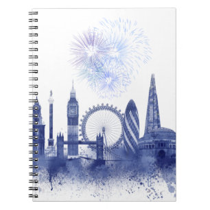 Carnet Horizon de Londres - bleu d'aquarelle