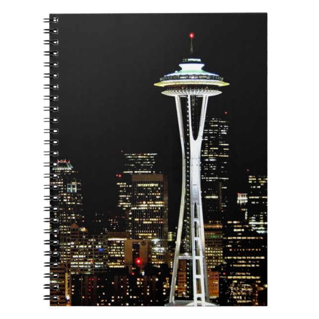 Carnet Horizon de Seattle la nuit, avec l'aiguille de (Devant)