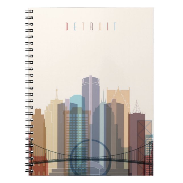 Carnet Horizon de ville de Detroit, Michigan | (Devant)