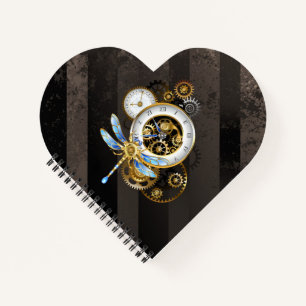 Carnet Horloge à vapeur avec libellule mécanique