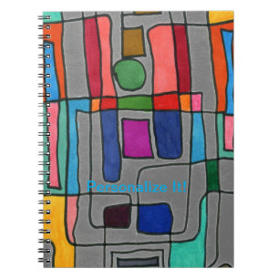 Carnet Hot & cool rectangular stripes with circle accent