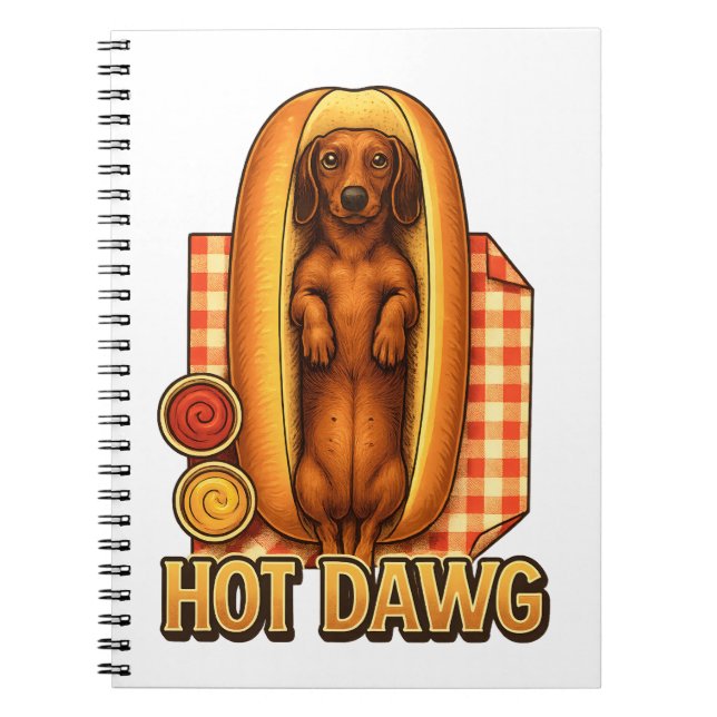 Carnet Hot Dawg Funny Dachshund Hot Dog Parody Cute Dog  (Devant)