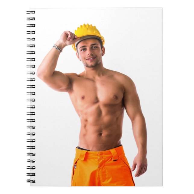 Carnet Hot Guy Sexy Stud Construction Worker Shirtless (Devant)