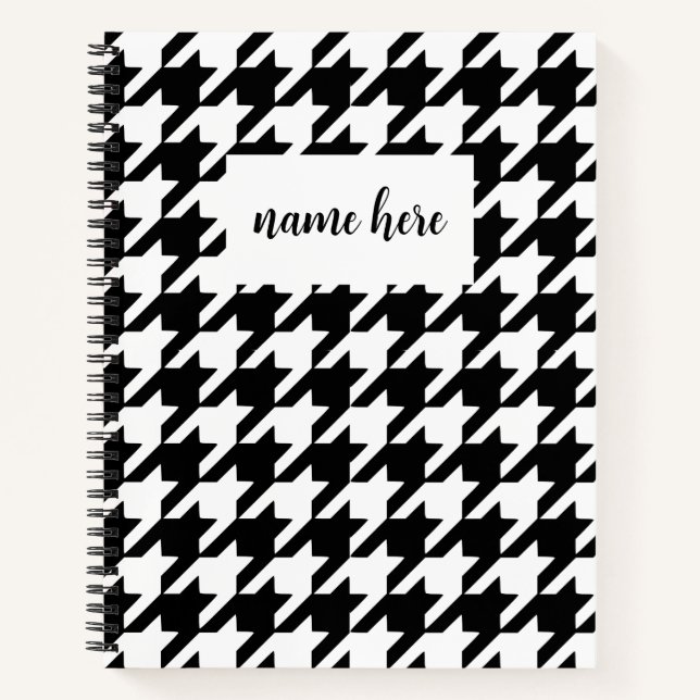 Carnet Houndstooth étendu et personnalisé (Devant)