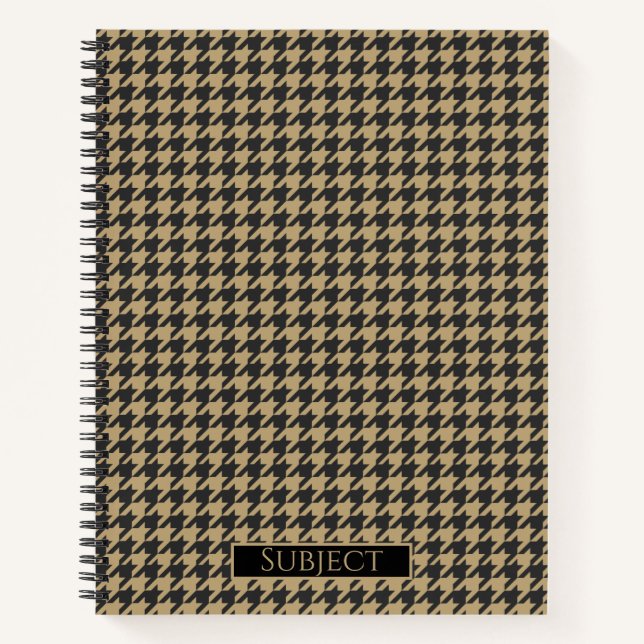Carnet Houndstooth Motif-Pale Taupe- (Devant)