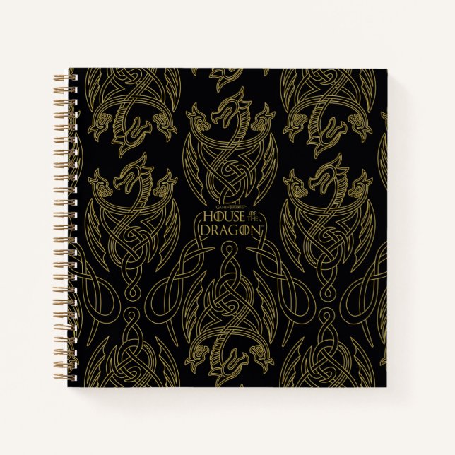 Carnet HOUSE OF THE DRAGON | Gold Filigree Dragon Pattern (Devant)
