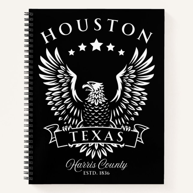 Carnet Houston comté de Harris Texas aigle vintage (Devant)