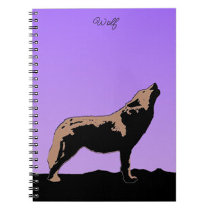 Carnet Howling Wolf at Sunset - Art faunique original No
