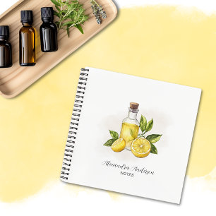 Carnet Huiles Essentielles de Citron Botanique Aquarelle
