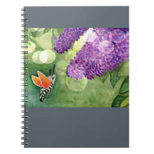 Carnet Hummingbird Hawk Moth and Lilacs
