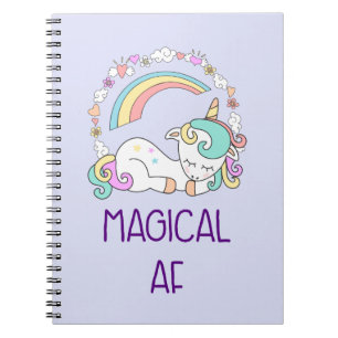 Carnet Humour - AF magique. Licorne, arc-en-ciel et
