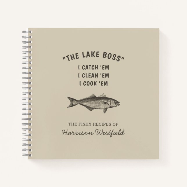 Carnet Humour de pêche à la ligne Recettes de poisson per (Devant)