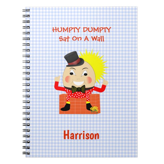 Carnet Humpty Dumpty Cute Nursery Rhyme Personnalisé (Devant)