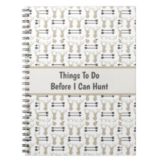 Carnet Hunting Theme with Deer Antlers and Bow