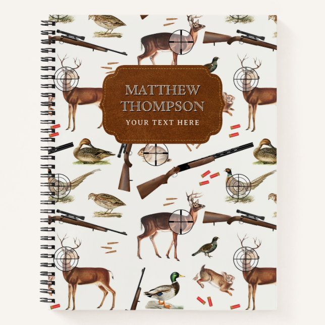 Carnet Hunting Wildlife Outdoorsman Pattern (Devant)