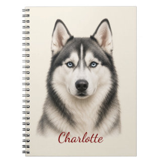 Carnet Husky personnalisé avec nom personnalisé