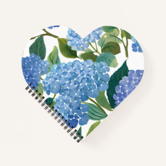 Carnet Hydrangeas Bleus | Buisson Floral Magnifique Coeur