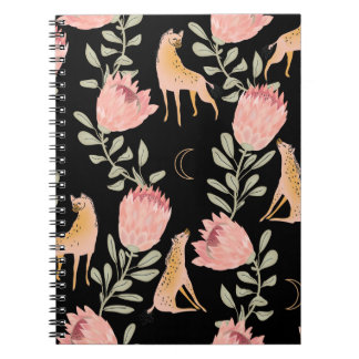 Carnet Hyena & Protea : Motif Vintage foncé