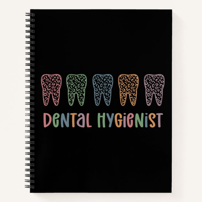 Carnet Hygiéniste dentaire | RDH Dentist Léopards cadeaux (Devant)