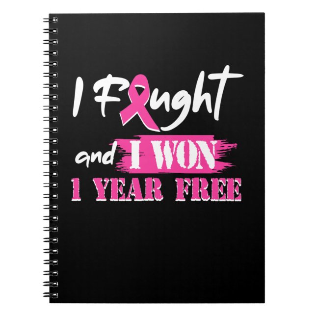 Carnet I Fought and I Won 1 Year Free Breast Cancer (Devant)