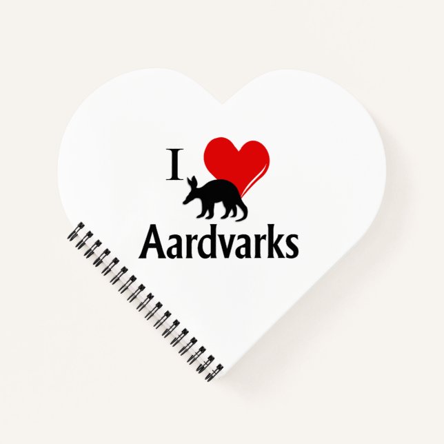 Carnet I Heart Aardvarks (Devant)