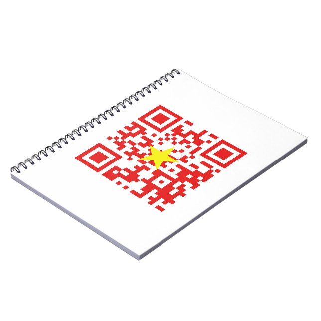 Carnet I Love Vietnam (Tôi Yêu Viêt Nam) Drapeau QR Code (Côté gauche)