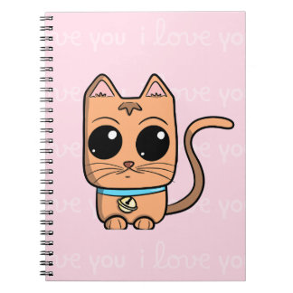 Carnet I Love You, Cute Caramel Cat Illustration Art Prin