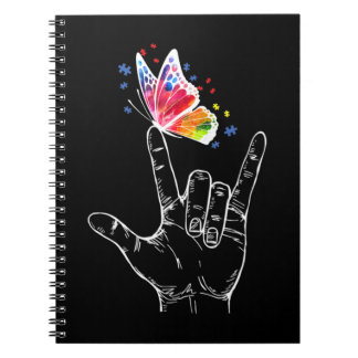 Carnet I Love You Hand Sign Language Butterfly Puzzle Pie