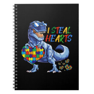 Carnet I Steal Heart Puzzle Autism Awareness Dinosaures