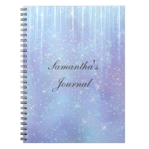 Carnet Icicles Snowflakes Crystals Bleu pourpre