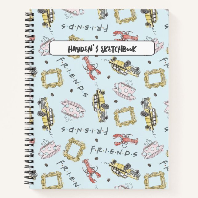 Carnet Icônes d'aquarelle FRIENDS™ Dessin Motif (Devant)