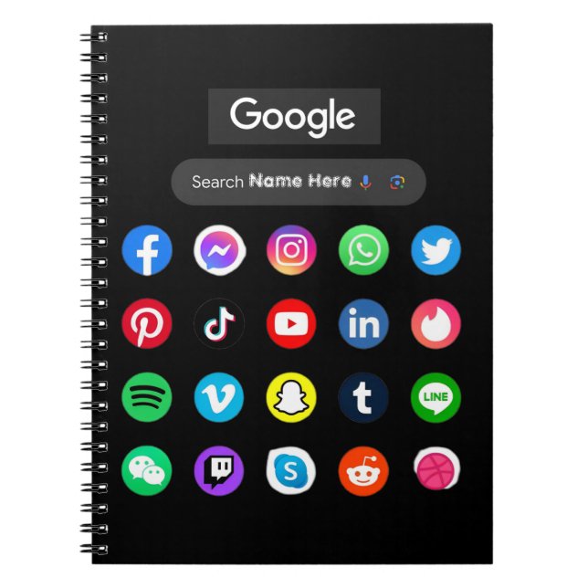 Carnet Icônes de médias sociaux tendance Google barre de  (Devant)