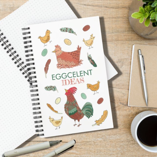 Carnet Idées élégantes amusantes Pun de poulet (Créateur téléchargé)
