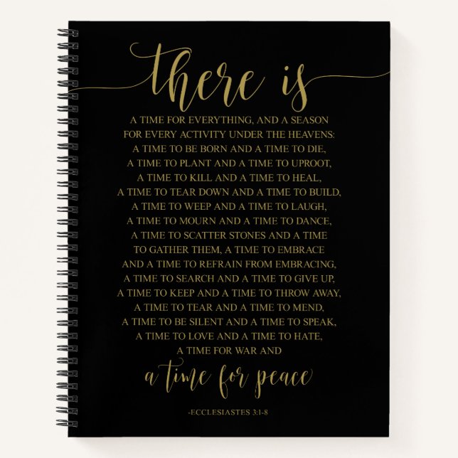 Carnet Il Y A Du Temps Pour Tout, Ecclesiastes 3:1-8 (Devant)