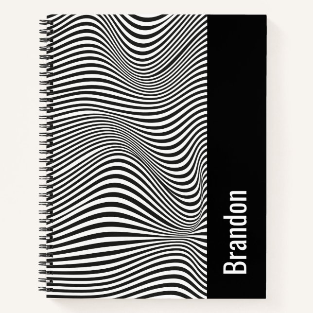 Carnet Illusion Optique Noir Et Blanc (Devant)