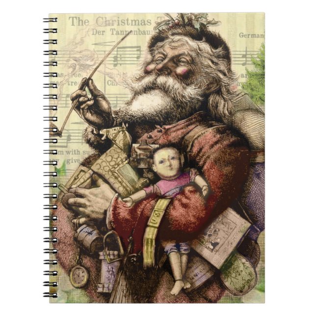 Carnet Illustration classique de l'arbre du Père Noël joy (Devant)