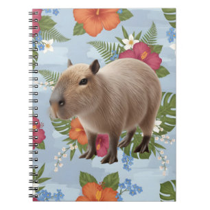 Carnet Illustration d'animal de capybara aquarelle mignon
