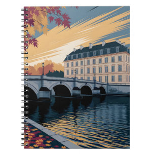 Carnet Illustration d'art de ville européenne au bord de