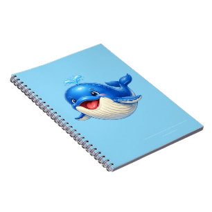 Carnet Illustration de baleine mignonne aux grands yeux A