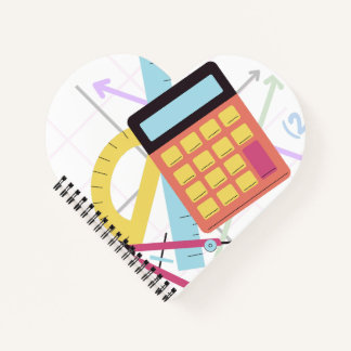 Carnet Illustration de calculatrice et de fournitures sco