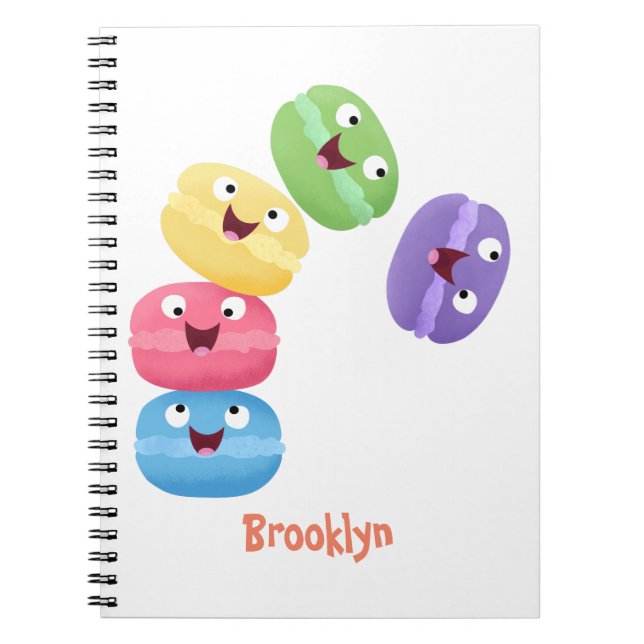 Carnet Illustration de caricature de macarons marrant mig (Devant)
