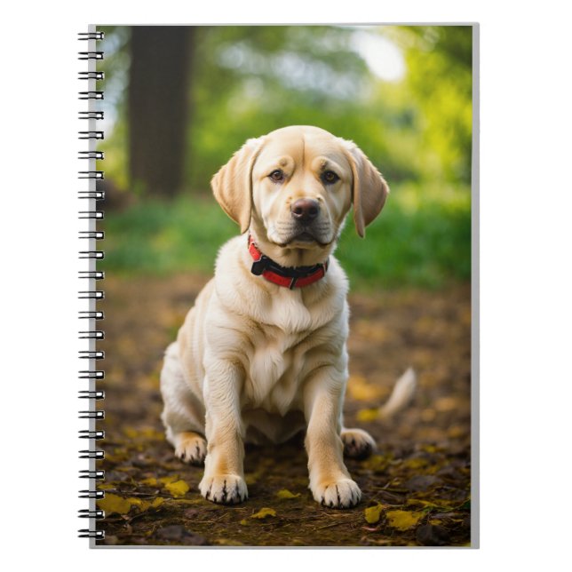 Carnet Illustration de chien Labrador adorable – Chiot mi (Devant)