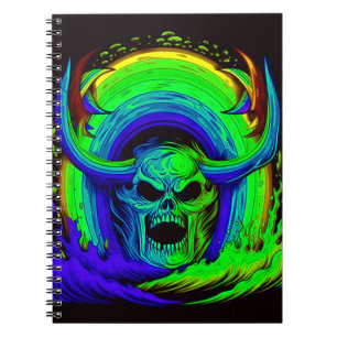 Carnet Illustration de crâne électrique en vortex