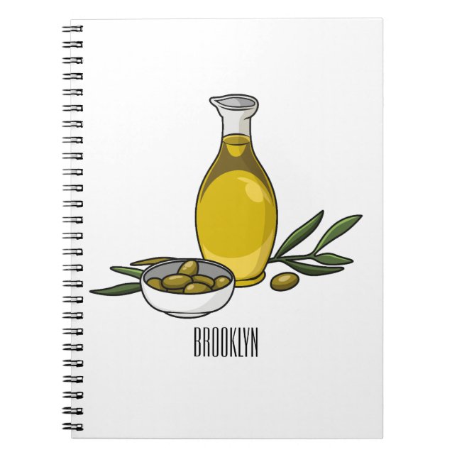 Carnet illustration de dessin animé d'huile d'olive  (Devant)