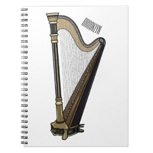 Carnet Illustration de dessin animé sur la harpe