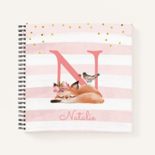 Carnet Illustration de fille Parties scintillant or rose 